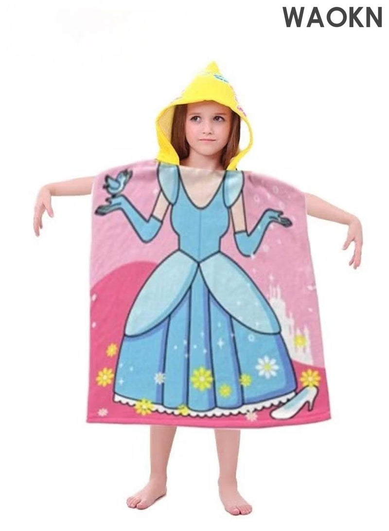 WAOKN Kids Bath Towel for 1-6 Years Toddler Kids Hooded Towel ,Microfiber Bath Towel Super Soft Robe Poncho ,Bathrobe Swimming Beach Holiday Water PlayingBeach Pool ,Bath Swim Coverups ,Soft and comfortable, quick drying with water absorption(1Pcs). - Image 1