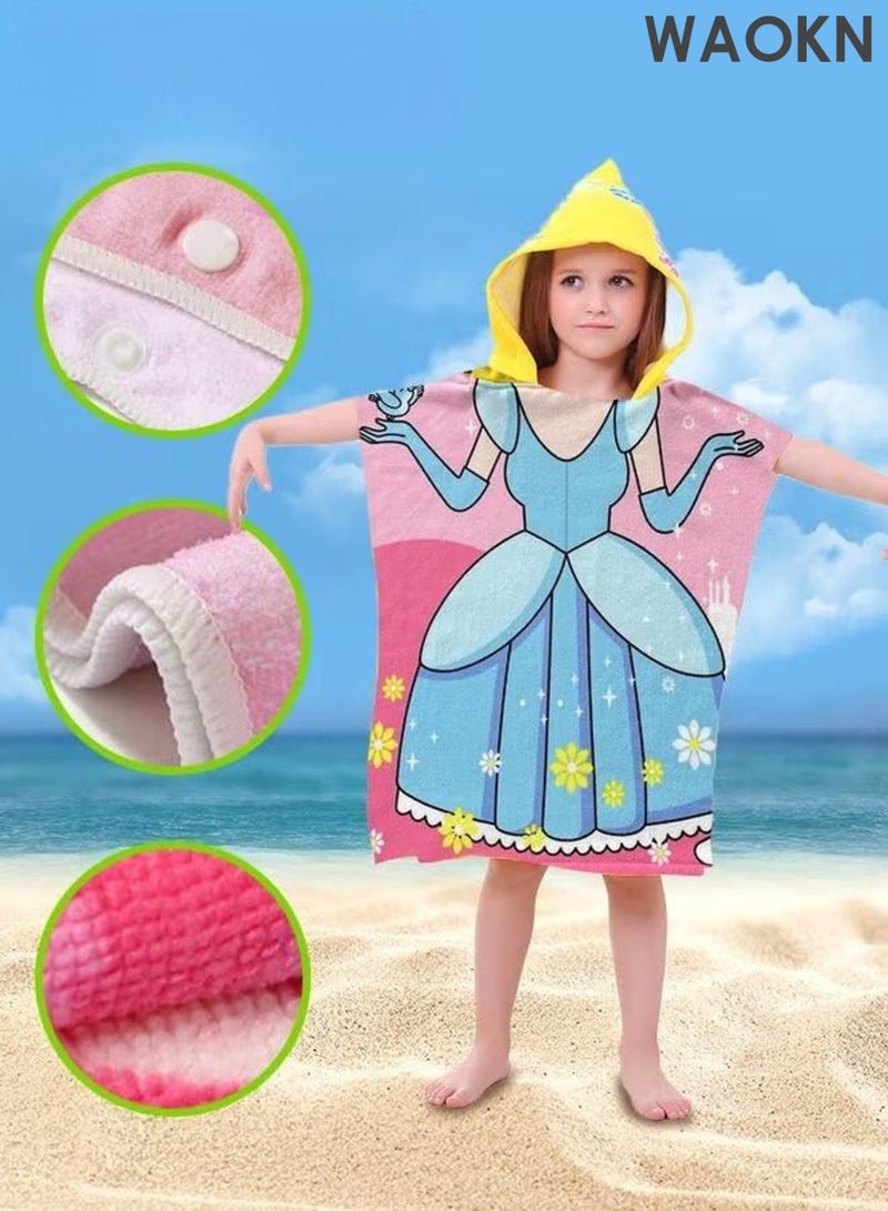WAOKN Kids Bath Towel for 1-6 Years Toddler Kids Hooded Towel ,Microfiber Bath Towel Super Soft Robe Poncho ,Bathrobe Swimming Beach Holiday Water PlayingBeach Pool ,Bath Swim Coverups ,Soft and comfortable, quick drying with water absorption(1Pcs). - Image 2