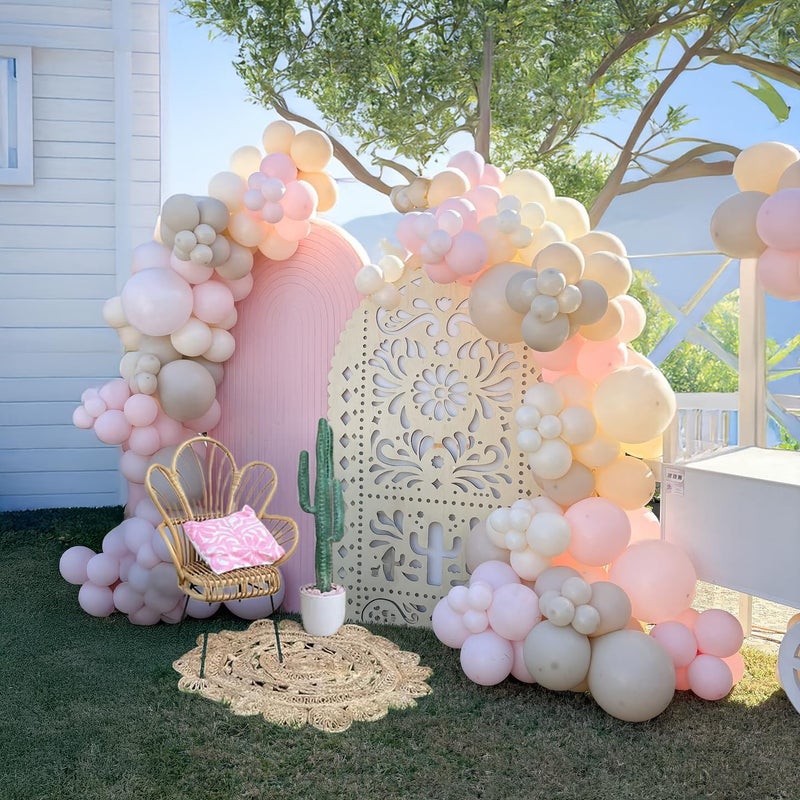 besttideyes Baby in Bloom Balloon Arch Kit 136Pcs Dusty Pink Beige and Sand White Balloons for cielito lindo party Garden Tea Party Bachelorette Birthday Wedding Decorations - Image 3