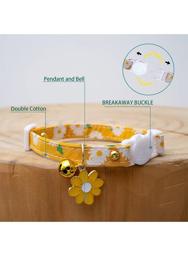 Peachjoy Cat Collars, Adjustable Pet Collar, Cute Flowers Bell Safety Buckle Necklace for Domestic Kitten Small Dogs 2Pcs - Image 4