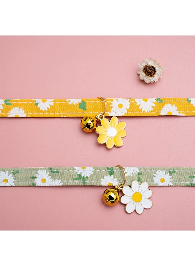 Peachjoy Cat Collars, Adjustable Pet Collar, Cute Flowers Bell Safety Buckle Necklace for Domestic Kitten Small Dogs 2Pcs - Image 5