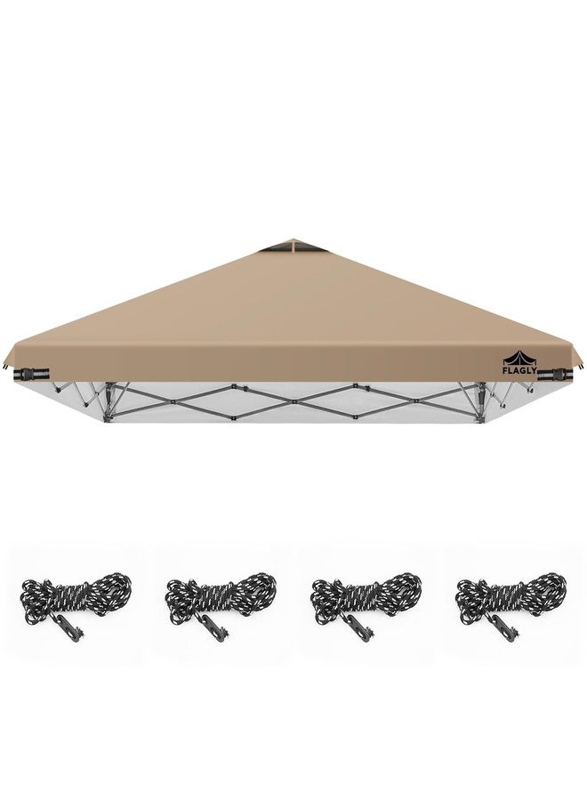 Flagly 10x10ft Replacement Canopy Top with Air Vent, Waterproof & UV Protection Canopy Tent Top Cover for Straight Leg Canopy Frame - for Outdoor, Patio, Event, Trade Show (Khaki, 10x10ft) - Image 1