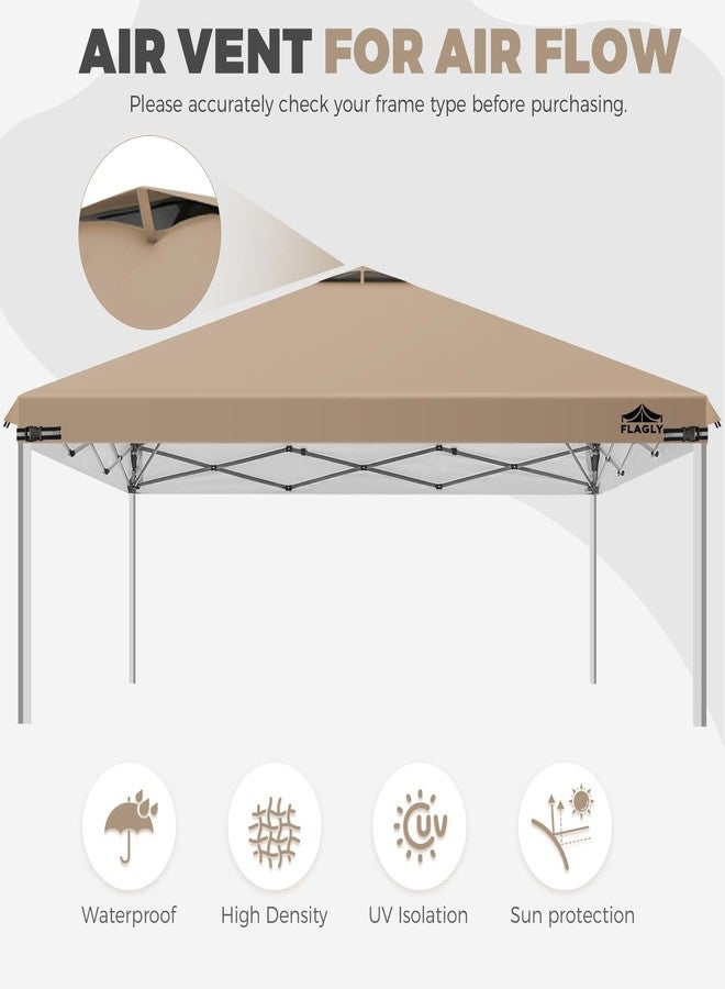 Flagly 10x10ft Replacement Canopy Top with Air Vent, Waterproof & UV Protection Canopy Tent Top Cover for Straight Leg Canopy Frame - for Outdoor, Patio, Event, Trade Show (Khaki, 10x10ft) - Image 3