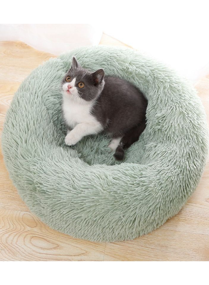 حجم كبير من القطيفة الناعمة مع سرير قابل للغسل في الغسالة ومقاوم للماء ، سرير وسادة مهدئ منفوش قابل للغسل في الغسالة 60 سم (أخضر) - Image 1