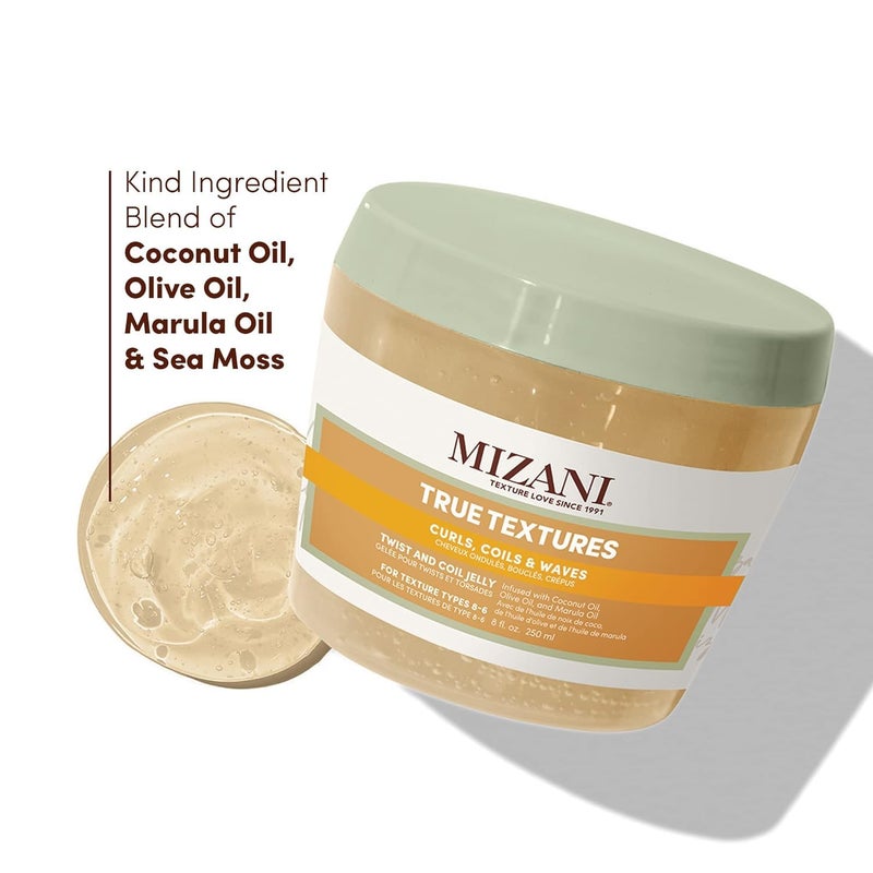 Mizani جيل ميزاني True Textures للتجعيد واللف خالي من البارابين والسيليكون - يوفر ملمسًا قابلًا للمس مع زيت جوز الهند، للشعر المجعد - Image 5