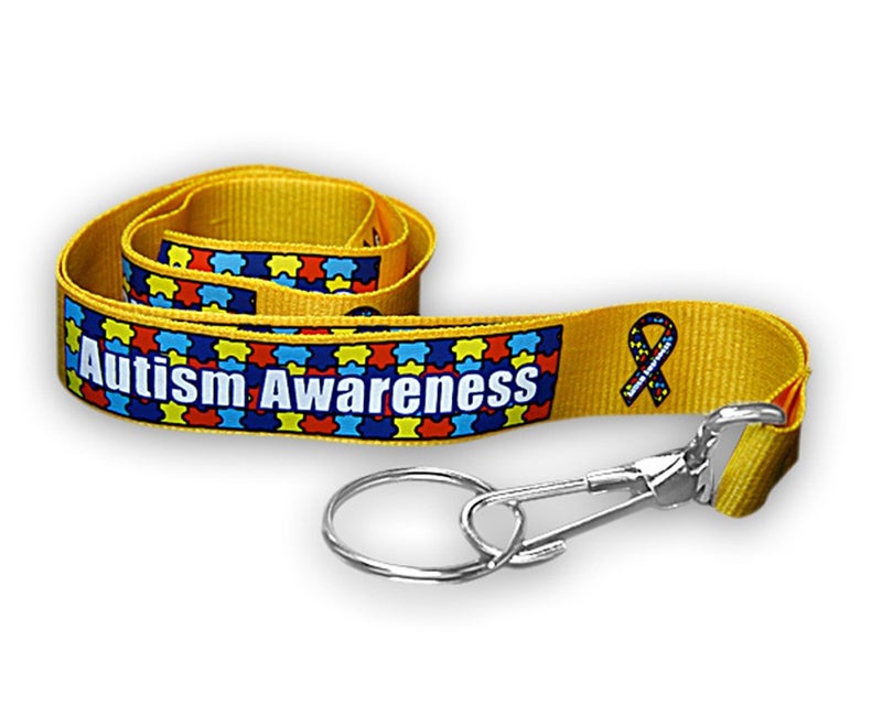 Fundraising For A Cause | Autism Ribbon Lanyard/Badge Holder - Lanyards for Autism Awareness Fundraisers & Awareness Events (1 Lanyard - Retail)