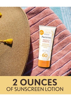 Aveeno Aveeno Protect + Hydrate Sunscreen Moisturizing Face Lotion with Broad Spectrum SPF 60 and Prebiotic Oat, Paraben, Phthalate, Oxybenzone and Oil Free Sunscreen for Sensitive Skin, 2.0 FL OZ  - Image 4