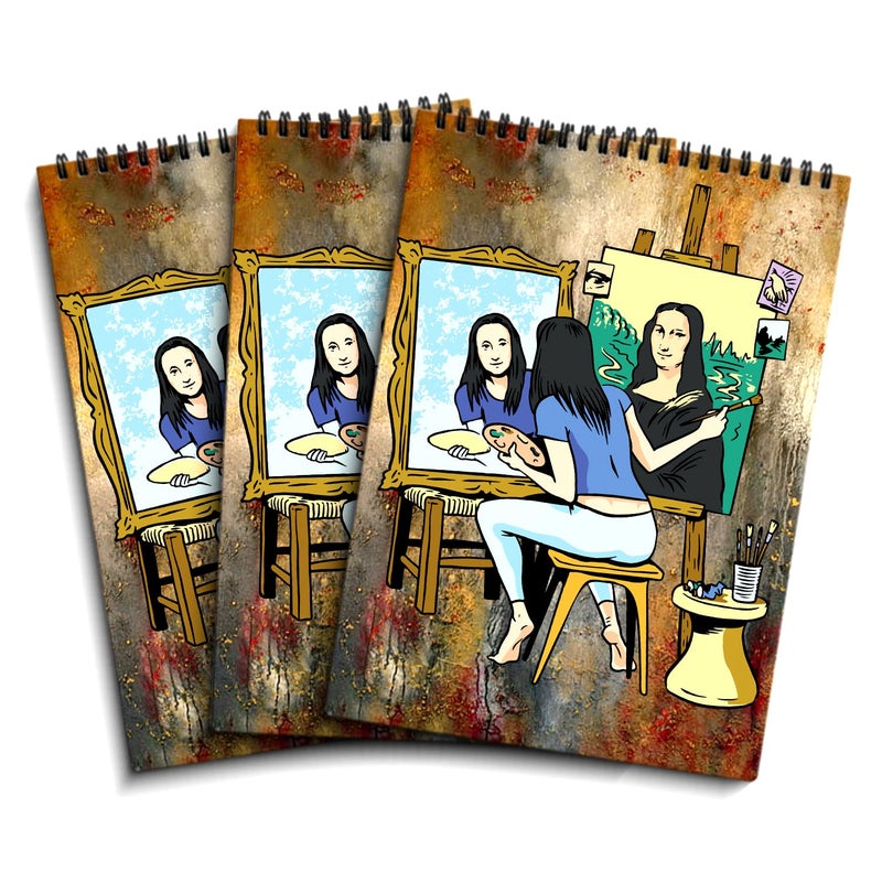 Tinywalk Drawing Book A3 (Set of 3) (50 Sheets/100 Pages - 120 GSM Paper - Wooden Cover) Drawing Pad for Children Doodle Book for School - Image 1