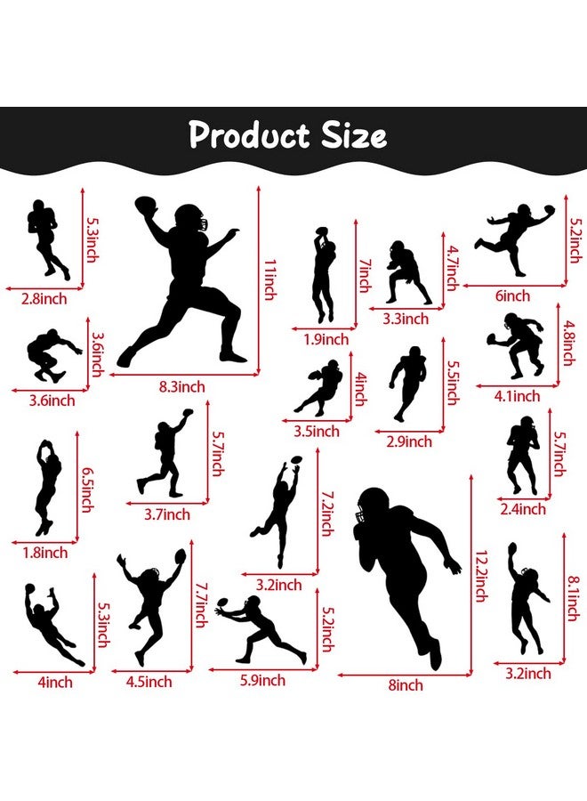 MEFOSS Football Player Silhouette Wall Stickers Foot Ball Sports Wall Decals Peel and Stick Wall Decals Art DIY Materials for Kids Teens Bedroom Nursery Playroom Home Wall Decoration … - Image 3