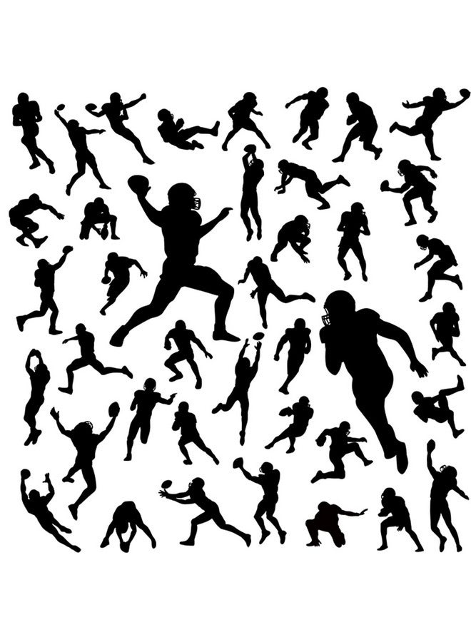 MEFOSS Football Player Silhouette Wall Stickers Foot Ball Sports Wall Decals Peel and Stick Wall Decals Art DIY Materials for Kids Teens Bedroom Nursery Playroom Home Wall Decoration … - Image 2