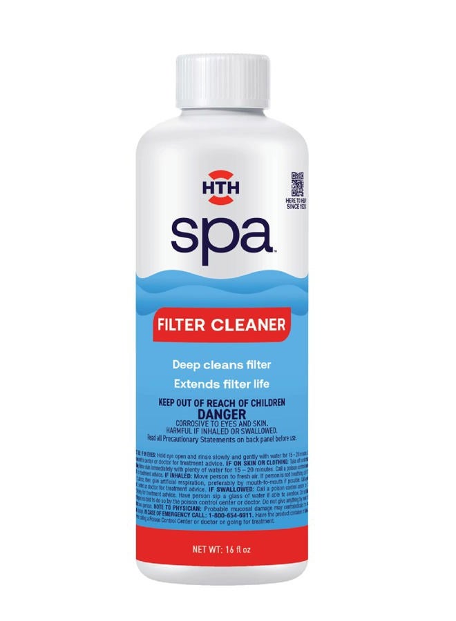 HTH Spa 86123 Filter Cleaner, Spa & Hot Tub Chemical Deep Cleans Filter, Extends Filter Life, 16 oz - Image 1