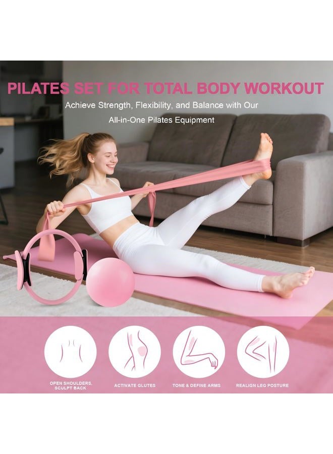 NITMTYOU Home Pilates Essentials Kit for Women - Complete Set with 9" Yoga Ball, Figure 8 Resistance Band, Pilates Bands, Accessories, and Pilates Ring - Perfect for Beginners Home Workouts - Image 3