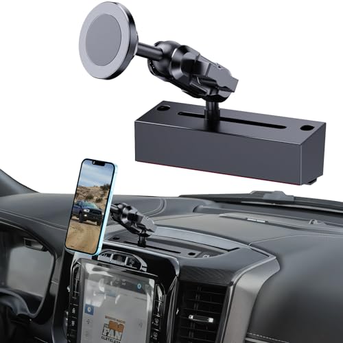 SwiftGaze Metal Magnetic Phone Mount for 2019 RAM 150025003500 2019 TXR OEM Holes Screws Install Super Stable for Off Road Bumpy Road Dodge 1500 Phone Holder Cool Ram Accessory - Image 1