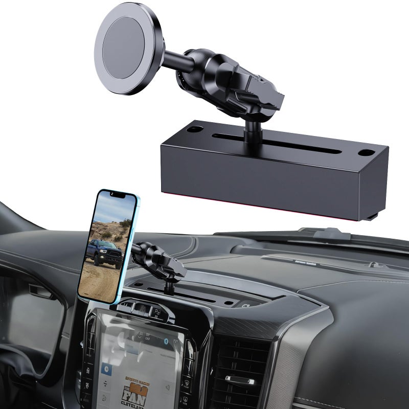 SwiftGaze Metal Magnetic Phone Mount for 2019 RAM 150025003500 2019 TXR OEM Holes Screws Install Super Stable for Off Road Bumpy Road Dodge 1500 Phone Holder Cool Ram Accessory - Image 3