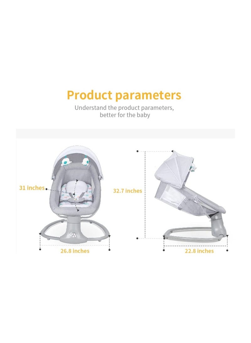 Baby Swing for Infants Rocking Chair with Remote Control 3-in-1 Adjustable backrest Baby Bouncer Electric Adjustable Rocking Chair - Image 2