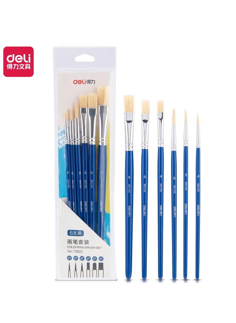 Deli Deli 73922  PAINT BRUSH 6 PCS SET  - Image 1