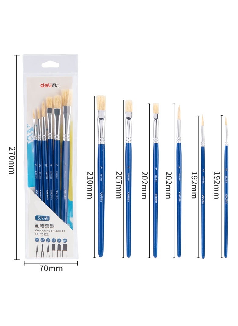 Deli Deli 73922  PAINT BRUSH 6 PCS SET  - Image 5