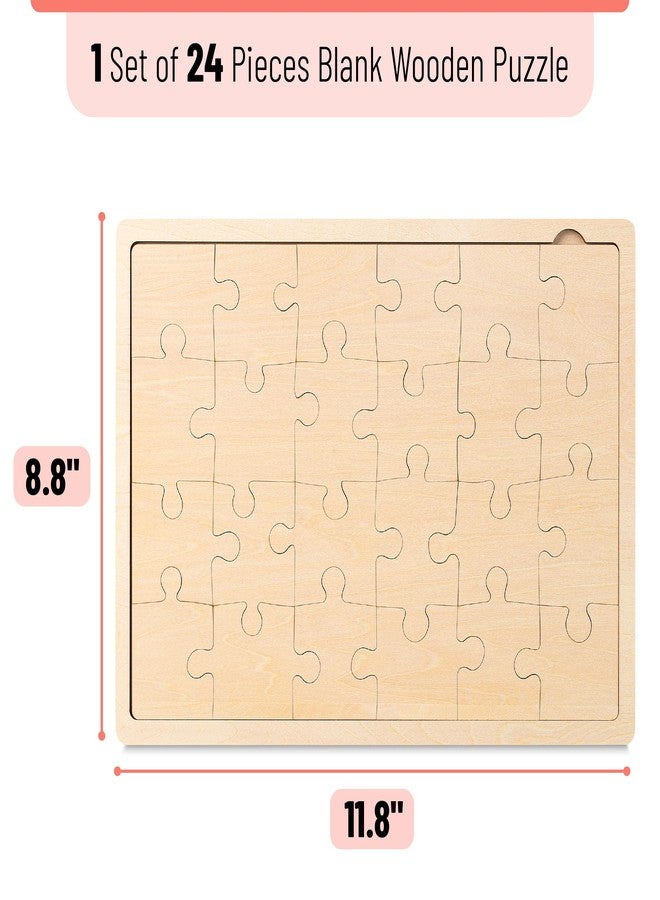 Mr. Pen السيد قلم - لغز خشبي فارغ، 24 قطعة، 11.8" × 8.8"، ألغاز خشبية فارغة للرسم عليها - Image 2