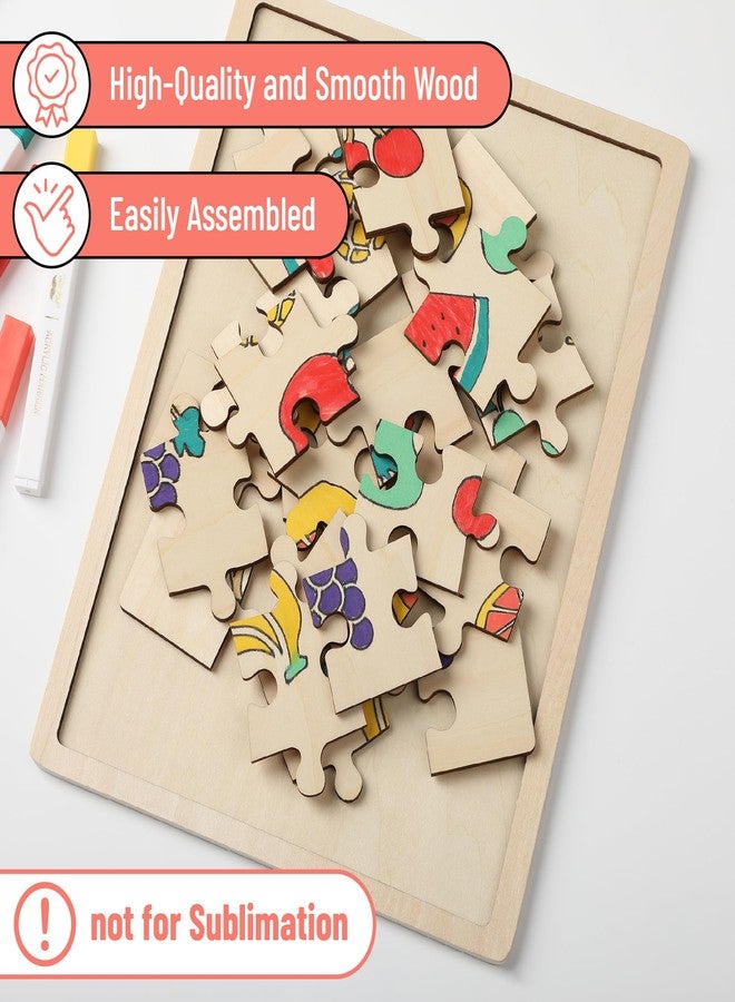 Mr. Pen السيد قلم - لغز خشبي فارغ، 24 قطعة، 11.8" × 8.8"، ألغاز خشبية فارغة للرسم عليها - Image 3