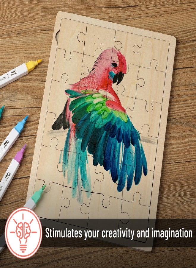 Mr. Pen السيد قلم - لغز خشبي فارغ، 24 قطعة، 11.8" × 8.8"، ألغاز خشبية فارغة للرسم عليها - Image 5