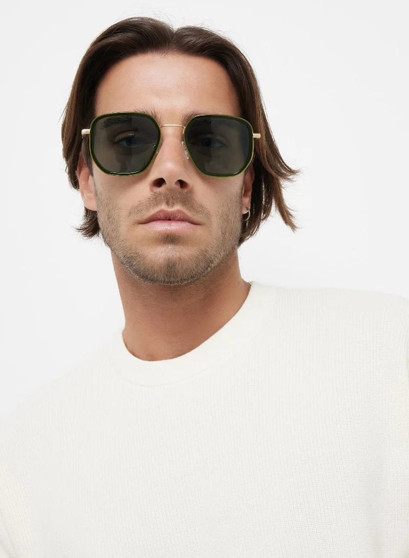 30 سندايز Archaic,Men Sunglasses, Geometric Sunglasses, UV Protection: UV400 (Green,Green)