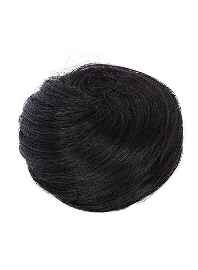 كايشا قطعة شعر بشري 100% على شكل كعكة شعر هيبورن سكرانشي أسود طبيعي H311F - Image 2
