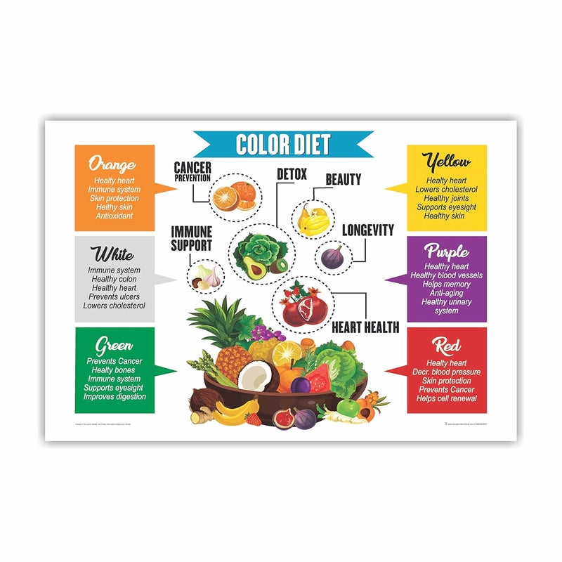 Anne Print Solutions Anne Print Solutions Balance Color Diet Posters Size 13 X 19 Inch Without Frame Pack of 1 Posters Pcs Multicolor