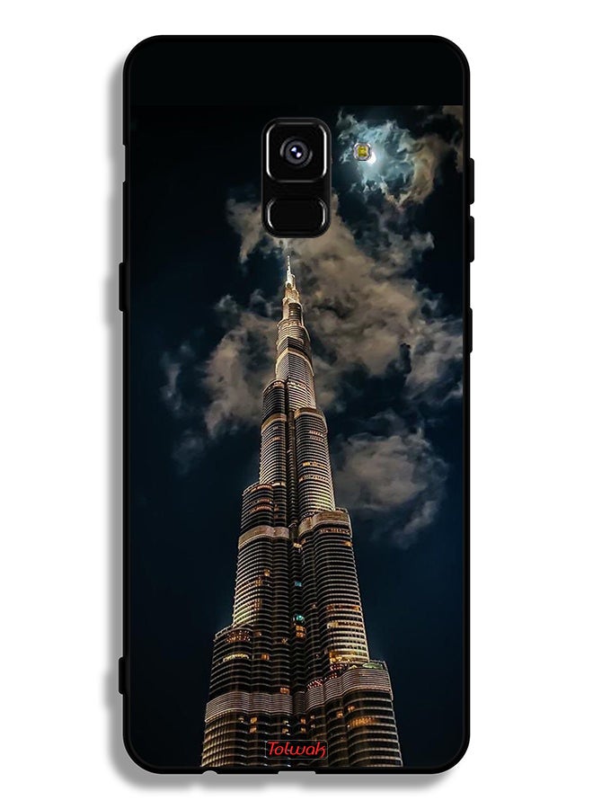 Tolwak Samsung Galaxy A8 Plus (2018) Protective Case Cover Burj Khalifa In Night - Image 1