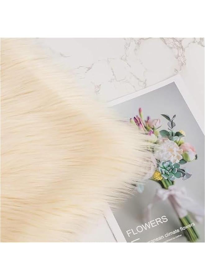 MIXDE Set of 2 Decorative Faux Fur Throw Pillow Covers, White Fluffy Soft Fuzzy Square Cushion Cover Pillow Case for Sofa, Couch, Chair, Bed, Cafe Throw Pillow Covers Neutral  Soft Decorative Pillow Covers Covers for Home Decor Sofa Bedroom Living Room - Image 3