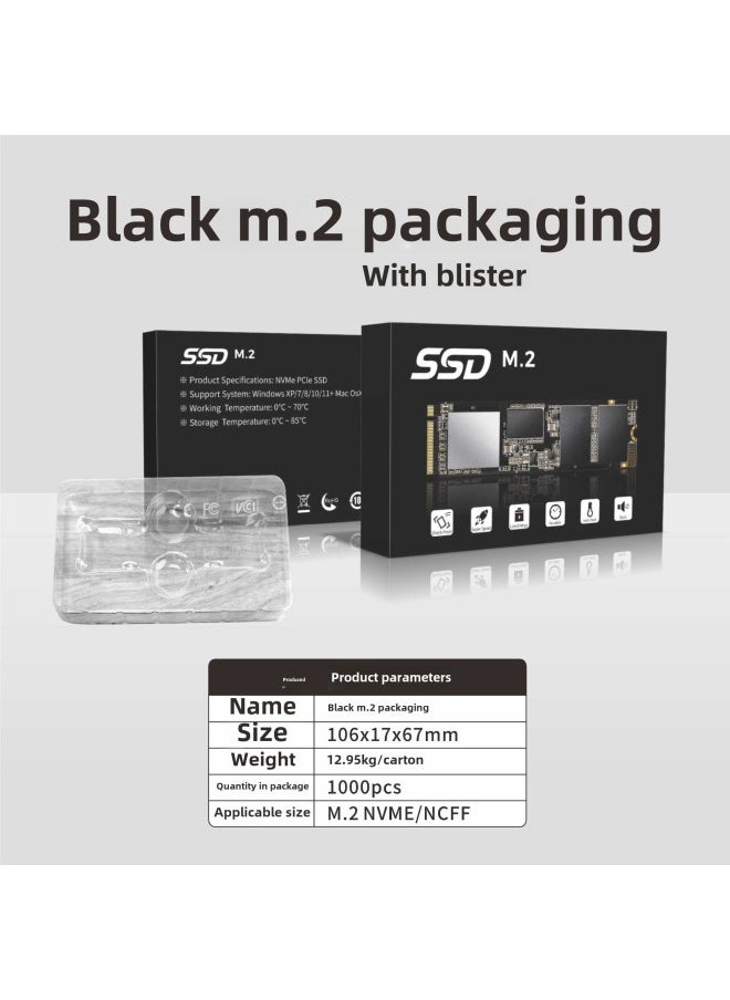 Direct SSD Packaging Box SATA2.5 SSD M.2 Neutral Universal Packaging Box-Color:Black M.2 Packing With Blister-Capacity:Universal  - Image 1