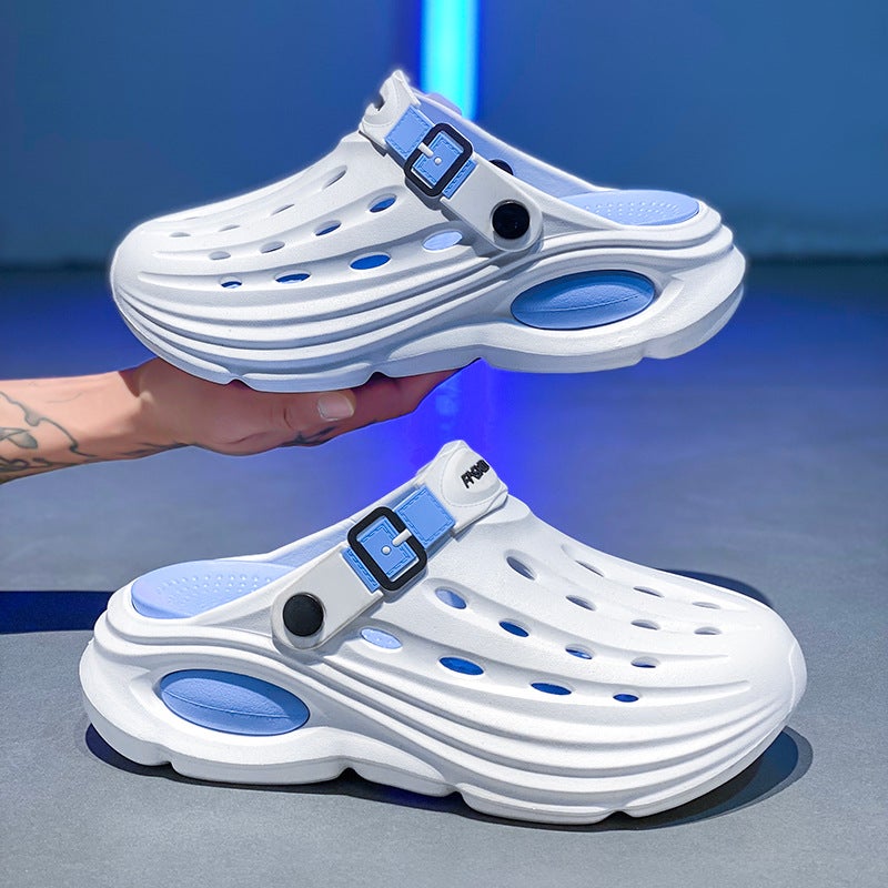 Men'S Spring And Casual Versatile Daily Comfortable Breathable Color-Blocked Round-Toe Eva Thick-Soled Men'S Clogs - Image 1