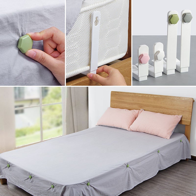 1197 Bed Sheet Anti-slip Buckle 4 Mattress Bed Sheet Angle Setcher Two Size Quilt Anti-running Fixed Buckle(Grey-Short) - Image 2