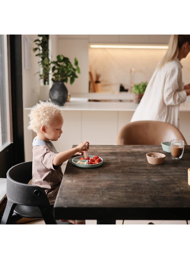 Silicone Baby Bib with Built-in Neck Fastener - Dishwasher Safe, BPA-Free Baby Feeding Set for Comfort & Cleanliness - Elegant Patterns for Stylish Bibs, 11 x 9.5 inches | Dove Gray - Image 3