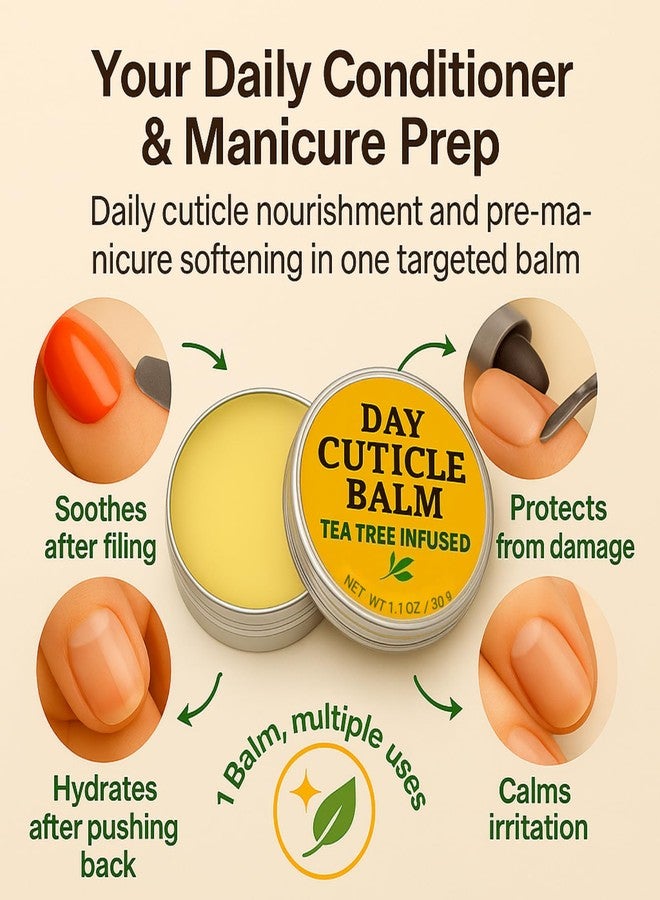 KmaxShip Tea Tree Oil Nail & Cuticle Balm - Cuticle Cream & Butter for Dry, Damaged Cuticles - Cuticle Healing Treatment, Moisturizer & Softener, 1.1 OZ, 1 Pack - Image 5