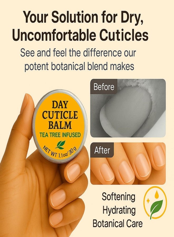 KmaxShip Tea Tree Oil Nail & Cuticle Balm - Cuticle Cream & Butter for Dry, Damaged Cuticles - Cuticle Healing Treatment, Moisturizer & Softener, 1.1 OZ, 1 Pack - Image 4