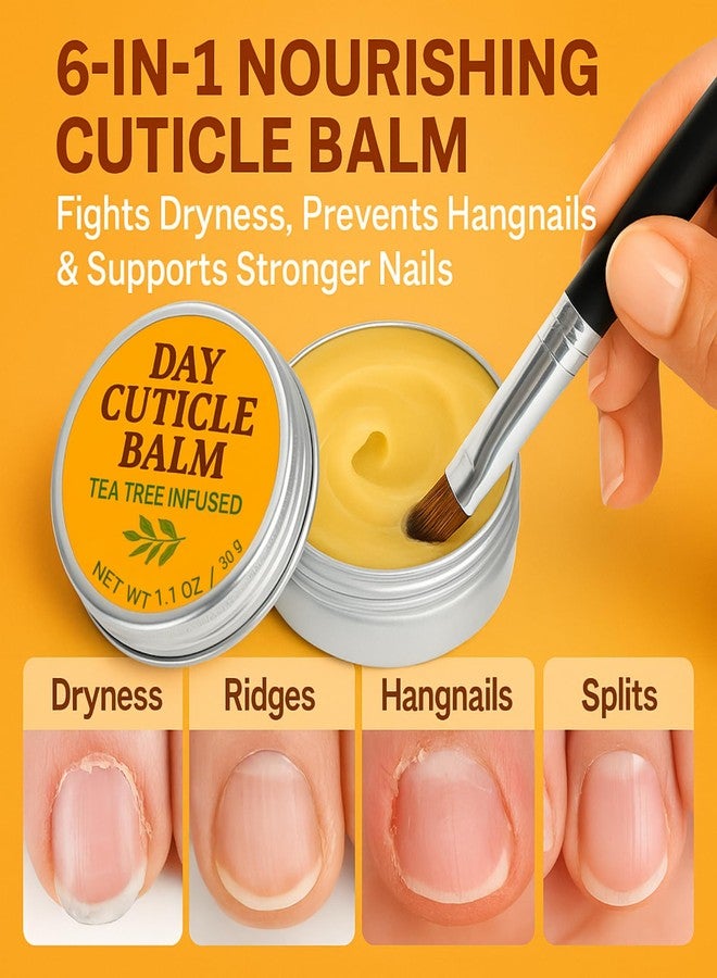 KmaxShip Tea Tree Oil Nail & Cuticle Balm - Cuticle Cream & Butter for Dry, Damaged Cuticles - Cuticle Healing Treatment, Moisturizer & Softener, 1.1 OZ, 1 Pack - Image 2