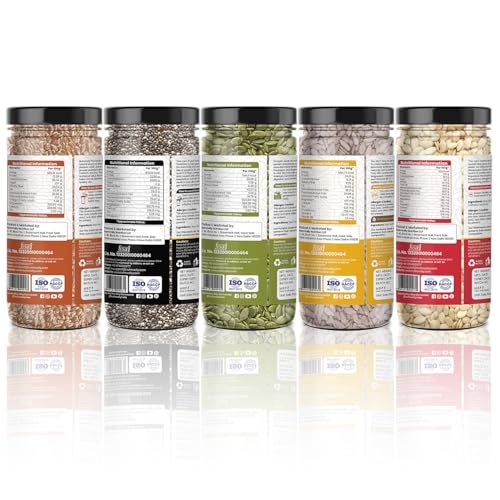 NutroVally 5-in-1 Super Seeds Combo 925g | Chia, Flax, Pumpkin & Sunflower Seeds 200g + Watermelon 125g | Rich in Omega-3 | High Fiber & Protein | Healthy Seed Mix for Daily Nutrition - Image 2