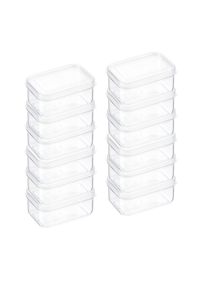 Lustroware (Set of 12) Micro Clear 13oz Kitchen Pantry Food Storage Container Set with Lid, Shatterproof, BPA Free, Dishwasher, Microwave Safe Canister, Fridge Refrigerator Organizer, Made in Japan - Image 1