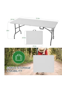 Generic Rheinberg Heavy Duty Folding Table 1.80m, Picnic, Camping, Garden Table, Outdoor Dinner Table, BBQ Table (White)  - Image 4