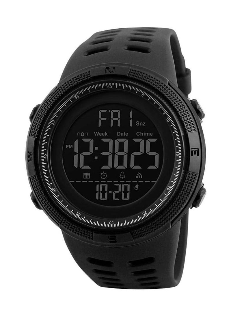 SKMEI Men's Water Resistant Rubber Strap Digital Watch Size 1251 - 49 mm - Black  - Image 2