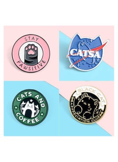 Cats Club Enamel Pin Cat Planet Coffee Paw Brooch Pins Badge C ute Kitten Brooches Lapel Pin Jeans Shirt Bag Jewelry with Gift Bag
