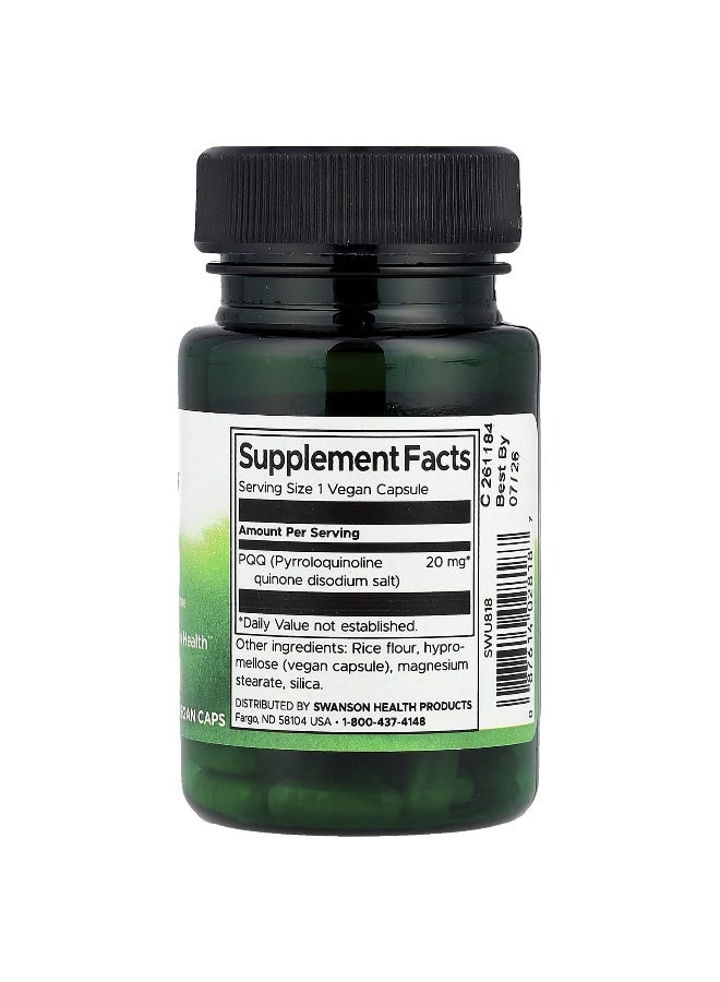 Swanson, PQQ, 20 mg, 30 Vegan Caps - Image 2