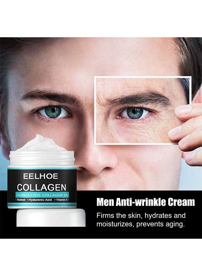 EELHOE - Men's Collagen Anti-Aging Cream, Men's Face Moisturizer Cream, Age Rewind Men's Wrinkle Cream, Anti Aging Wrinkle Cream for Men, Skin Firming and Tightening Lotion, 30g - Image 1