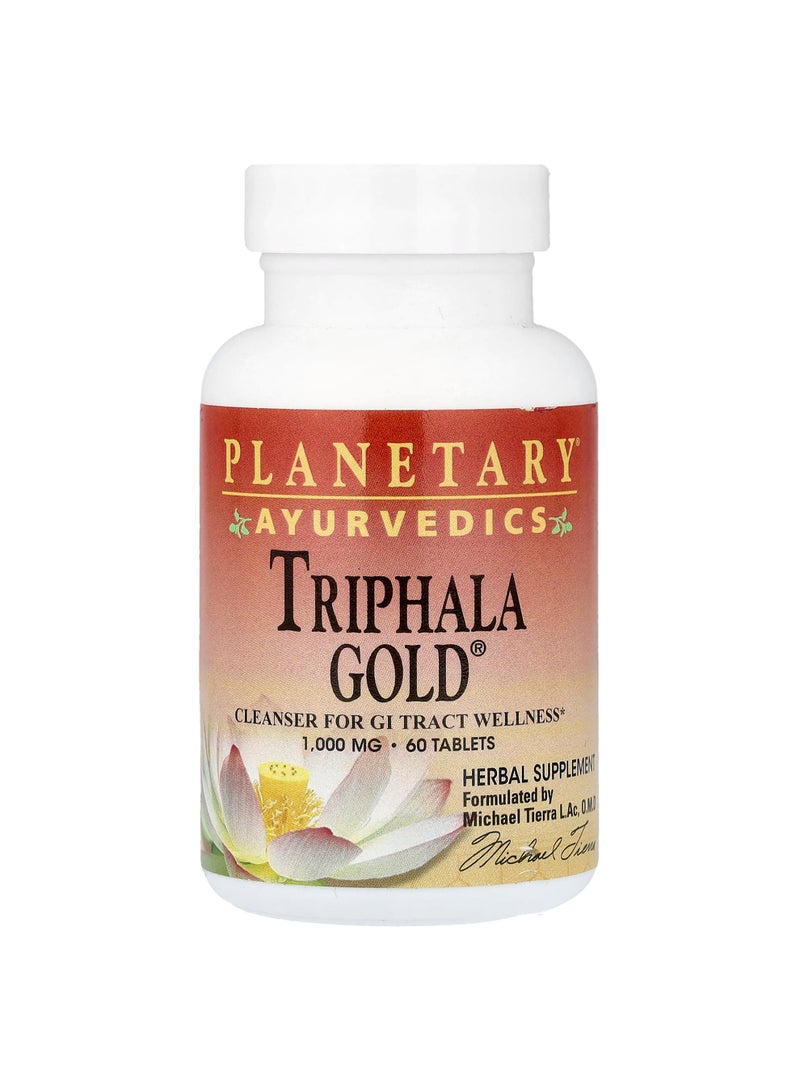 PLANETARY HERBALS Ayurvedics, Triphala Gold, 60 Tablets