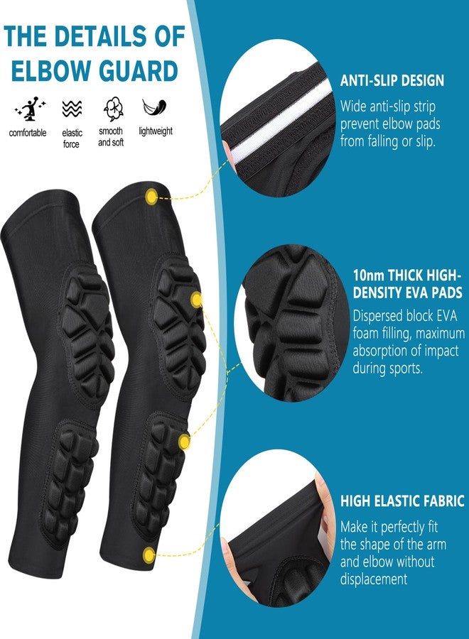 DGQY Compression Padded Elbow Sleeve for Sports 2 Pack Arm Forearm Crashproof Protection Anti-collision Pads for Football - Image 2