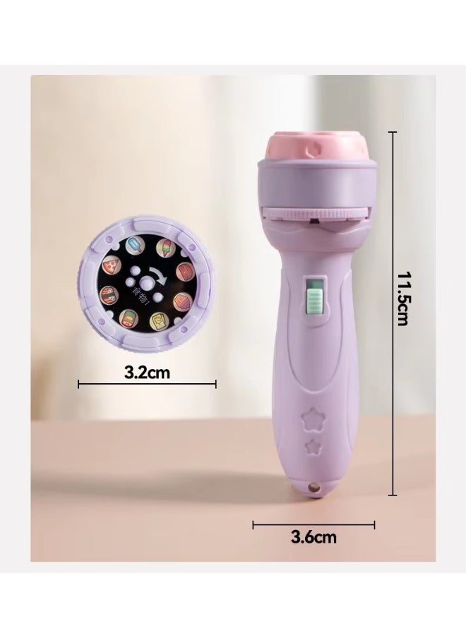 MOCOM - Kids Flashlight Projector Toy | 80 Storybook Projections & 10 Slides | Educational Bedtime Torch Lamp for Toddlers 3-6 | Interactive Learning, Sensory Play, Safe Plastic Gift for Boys & Girls - Image 1