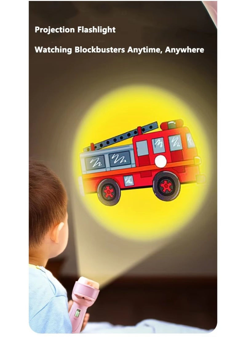 MOCOM - Kids Flashlight Projector Toy | 80 Storybook Projections & 10 Slides | Educational Bedtime Torch Lamp for Toddlers 3-6 | Interactive Learning, Sensory Play, Safe Plastic Gift for Boys & Girls - Image 1