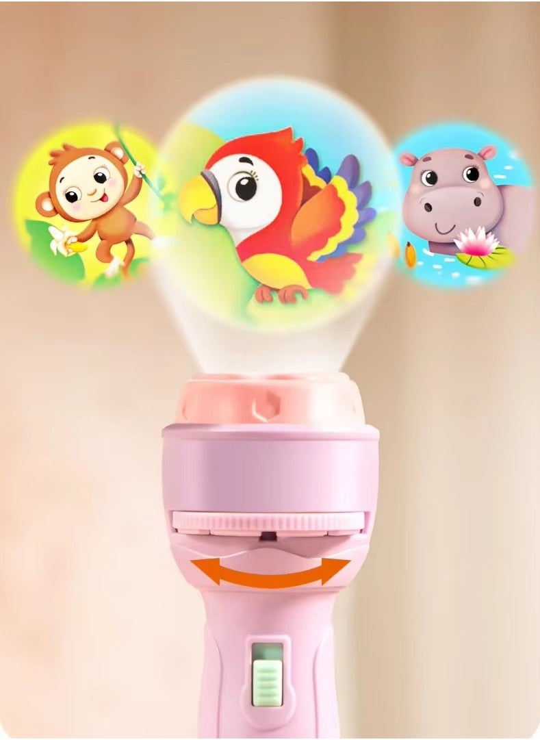 MOCOM - Kids Flashlight Projector Toy | 80 Storybook Projections & 10 Slides | Educational Bedtime Torch Lamp for Toddlers 3-6 | Interactive Learning, Sensory Play, Safe Plastic Gift for Boys & Girls - Image 1