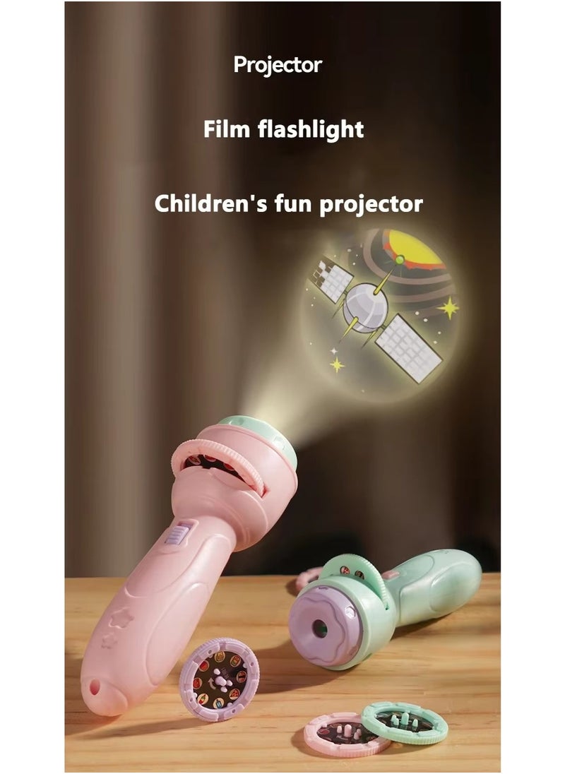 MOCOM - Kids Flashlight Projector Toy | 80 Storybook Projections & 10 Slides | Educational Bedtime Torch Lamp for Toddlers 3-6 | Interactive Learning, Sensory Play, Safe Plastic Gift for Boys & Girls - Image 1