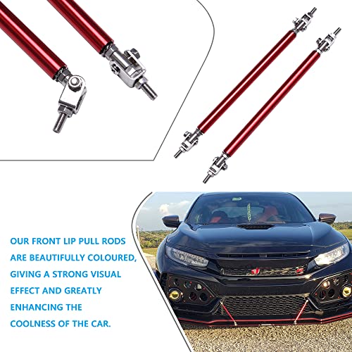 DREAMIZER 2pc Adjustable 10"-13" Front Bumper Lip Splitter Diffuser Strut Rod Tie Bars Compatible with Most Vehicles - Image 3